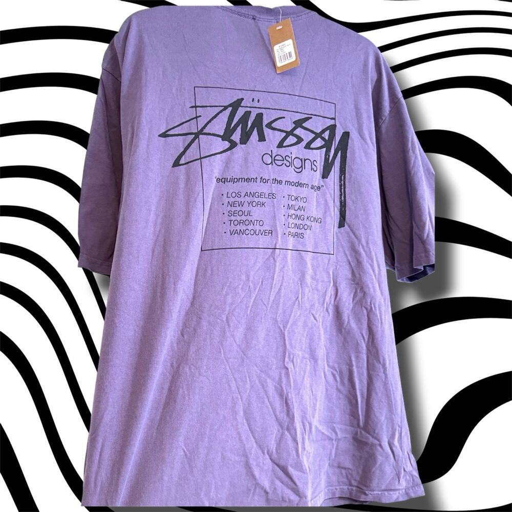 •NWT• Stüssy Designs Modern Age Pigment Dyed Grape Short-Sleeved Tee • XL